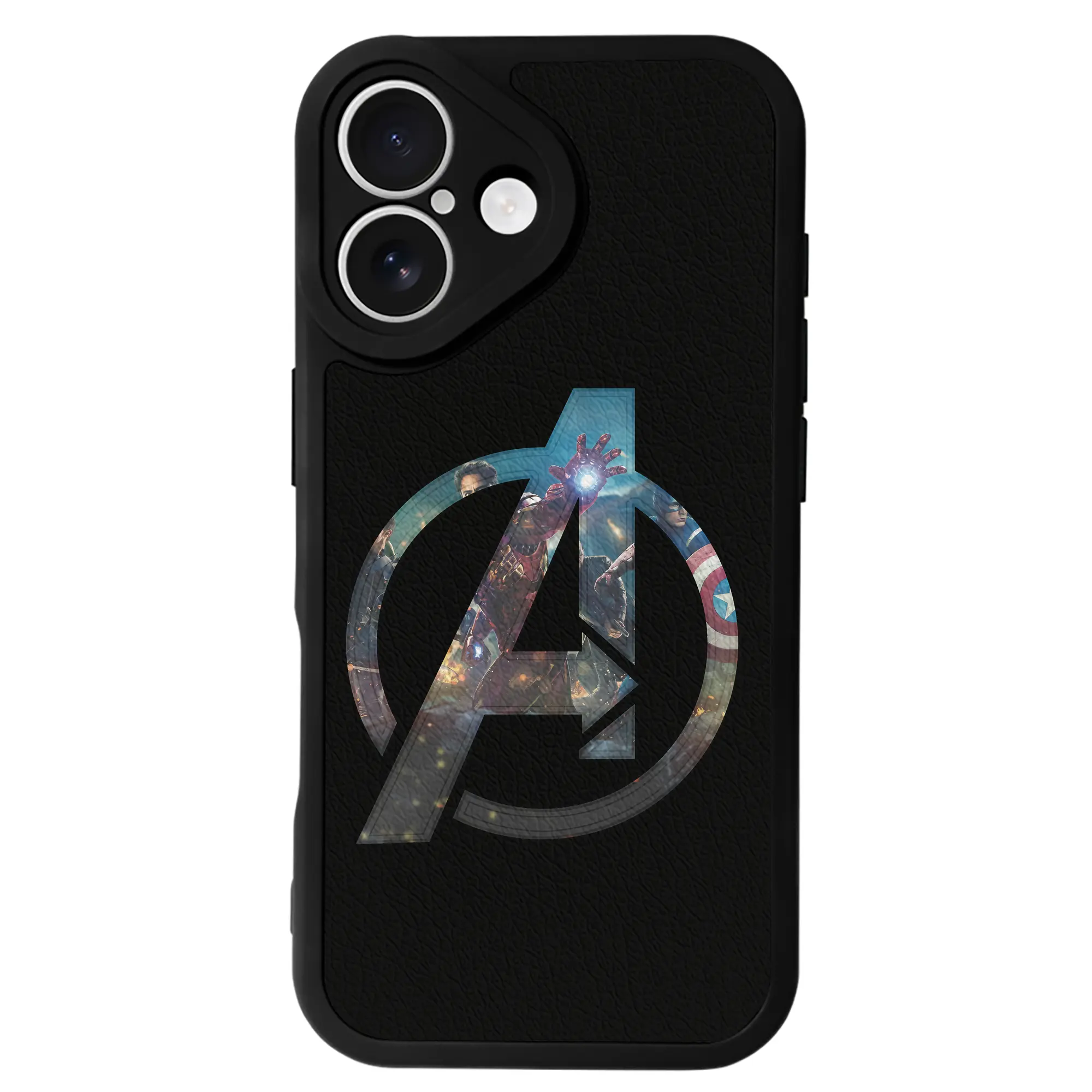 アベンジャーズ (Avenjāzu) グッズ アイアンマン（Iron Man） - IPhone 16シリーズ対応 ・ シリコンスマホケース ・ レザー調 ・ 高精度フィット ・ 耐衝撃 ・ ワイヤレス充電対応 ・ 精密カット